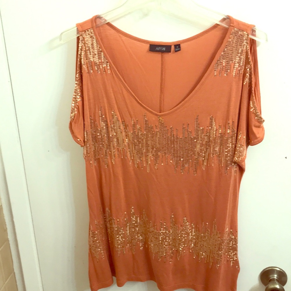 Cold Shoulder Sequin Top